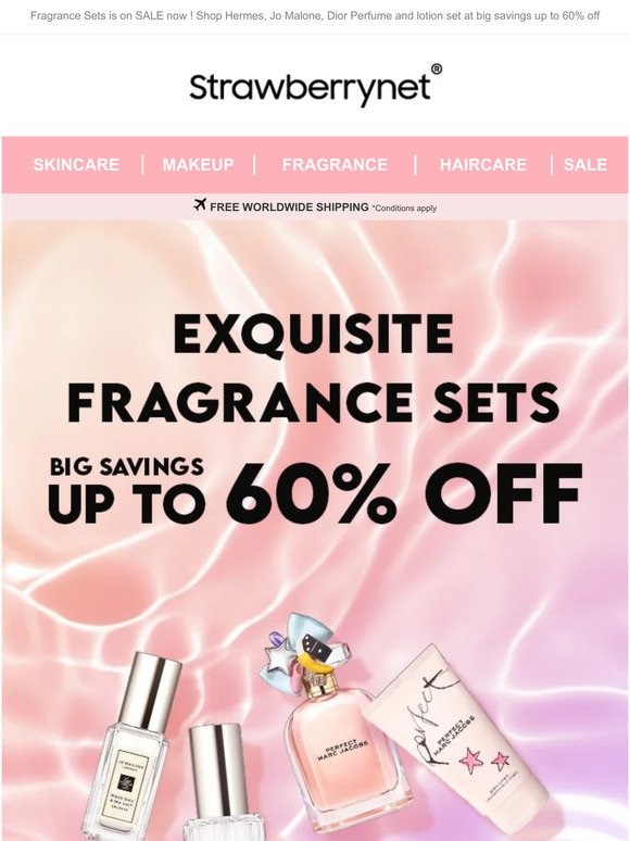 Fragrance Sets is on SALE now ! Shop Hermes, Jo Malone, Dior Perfume and lotion set at big savings up to 60% off​