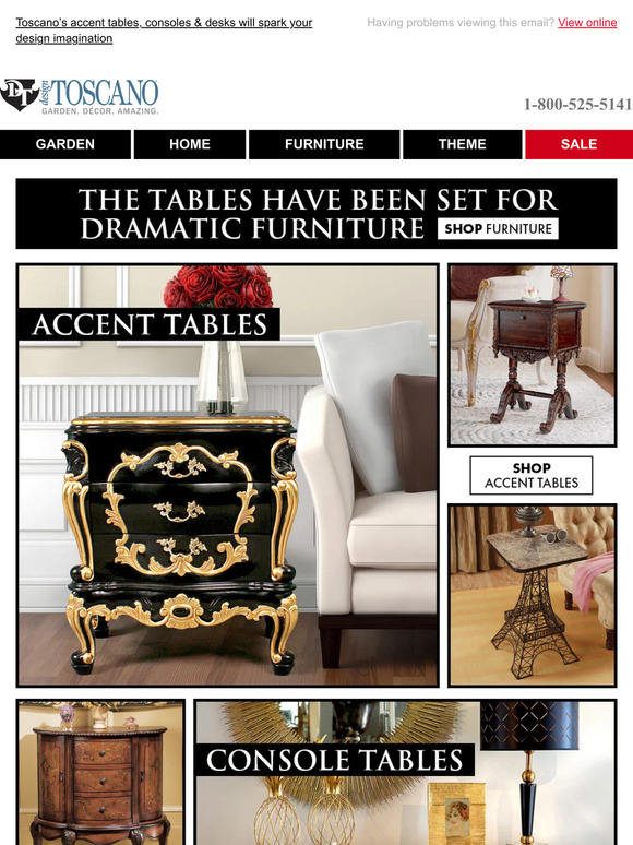 Design Toscano Table Designs that Dazzle the Senses SHOP Toscano