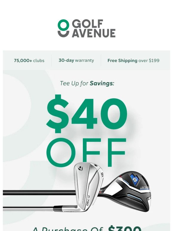 Get $40 off when you spend $300 on anything!