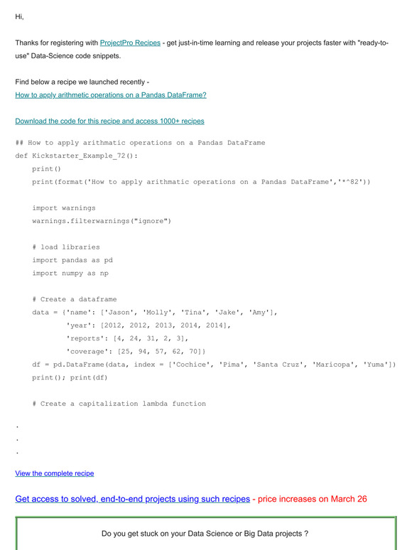 Projectpro 🌟your Machine Learning Code Example 22 How To Apply Arithmatic Operations On A 3885