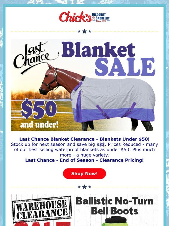 Last Chance $50 Blanket Clearance ❄️🐎❄️