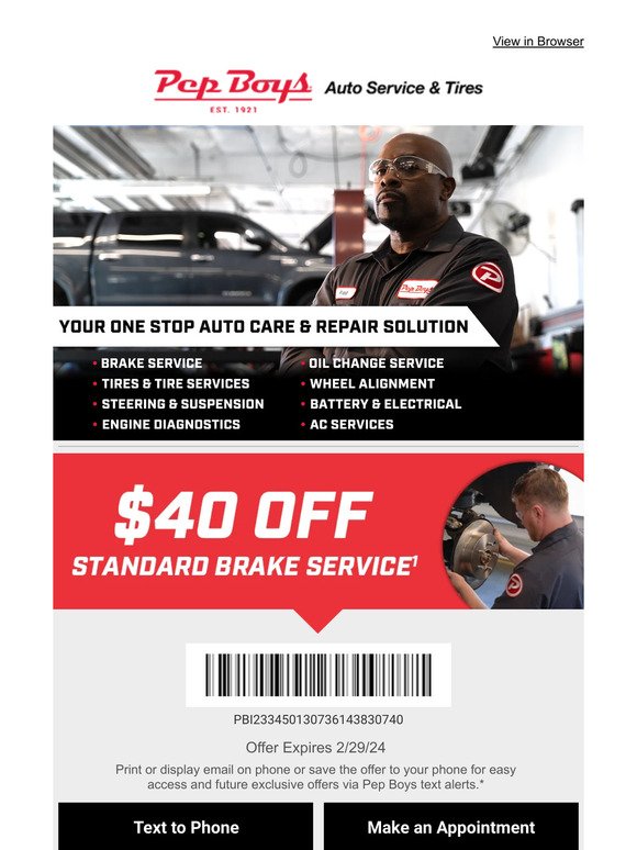 $40 OFF Your Next Brake Service 😱