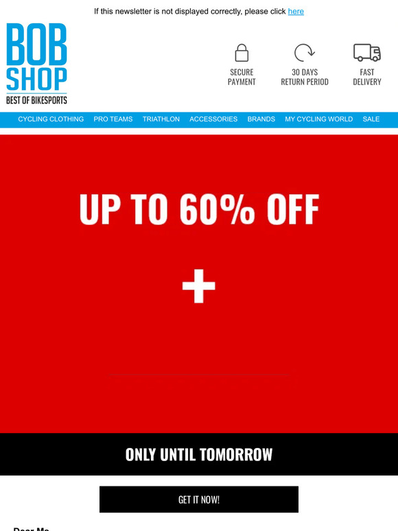 10€ EXTRA for End of Season Sale with up to 60% DISCOUNT