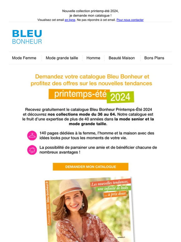 Comment recevoir le catalogue Bleu Bonheur
