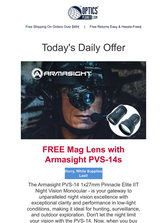 FREE Mag Lens with Armasight PVS14s Milled