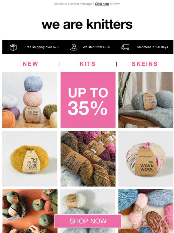 💥 Up to 35%: time to knit! 🧶