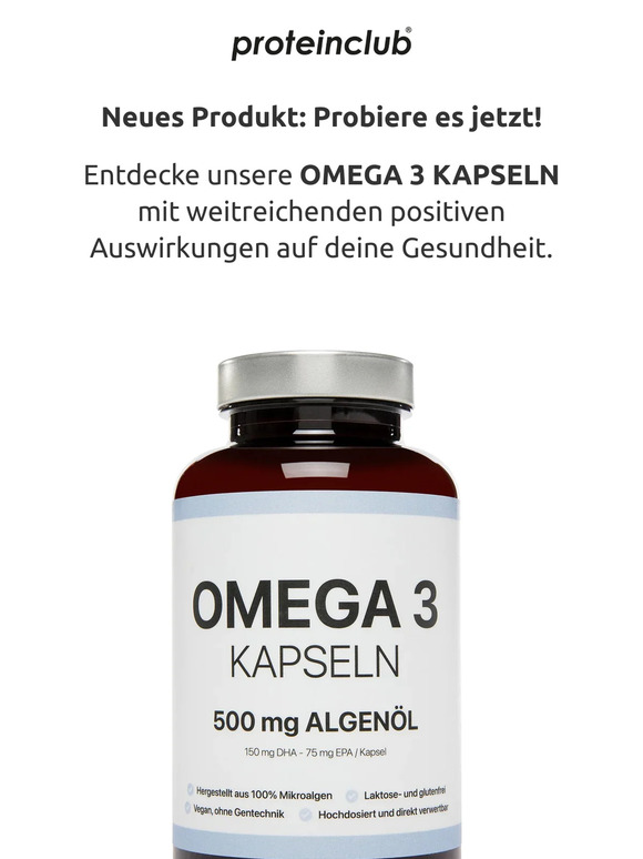 NEUES PRODUKT: PROBIERE UNSERE OMEGA 3 KAPSELN!
