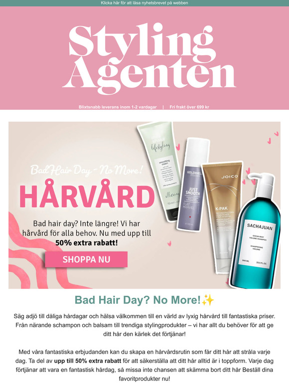 Bye Bye Bad Hair Days! Upp till 50% rabatt på hårvård✨