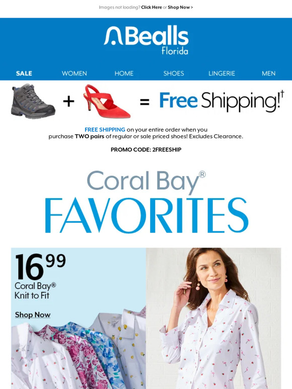 Bealls Stores Shop new Coral Bay styles on sale now Milled