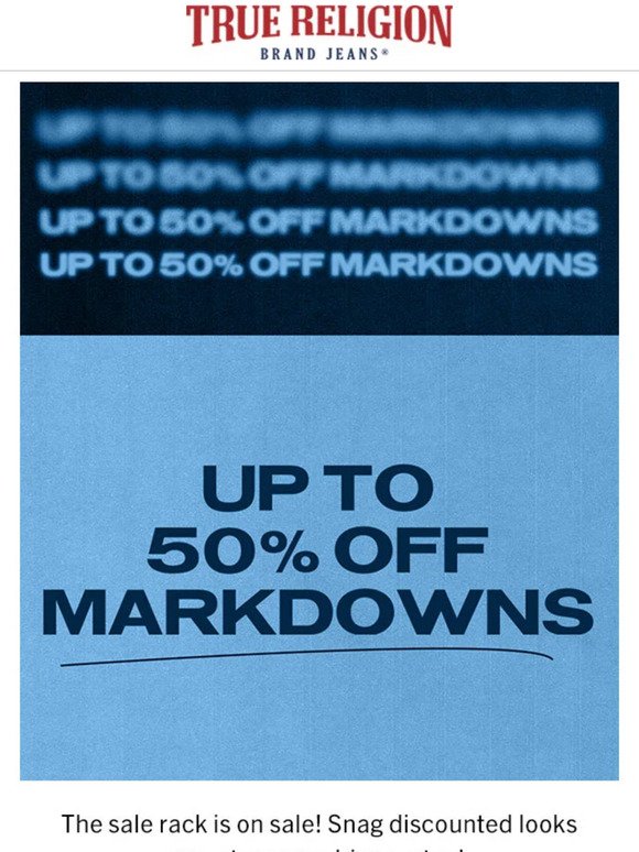 🏁 50% Off Markdowns Ahead 🏁