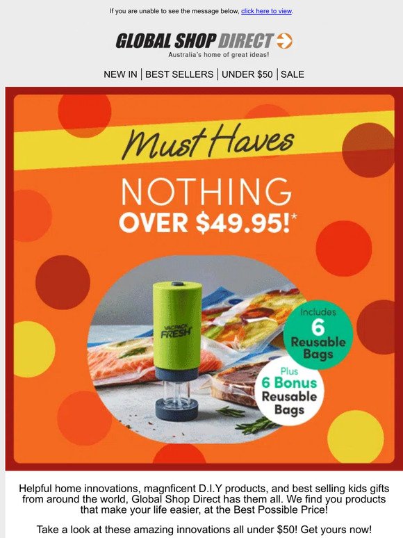 Must Haves: Nothing Over $49.95!
