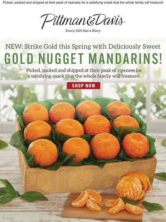 NEW: Strike Gold this Spring with Deliciously Sweet Gold Nugget Mandarins! 🍊
