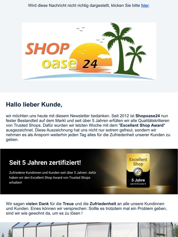Vielen Dank - Wir wurden ausgezeichnet