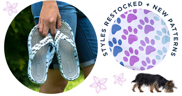 Animal rescue site best sale paw print flip flops