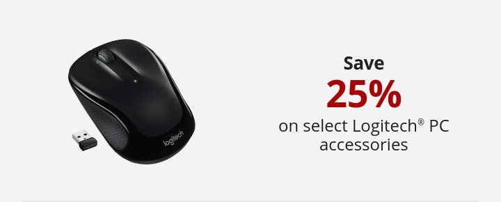 Save 25% on select Logitech® PC accessories