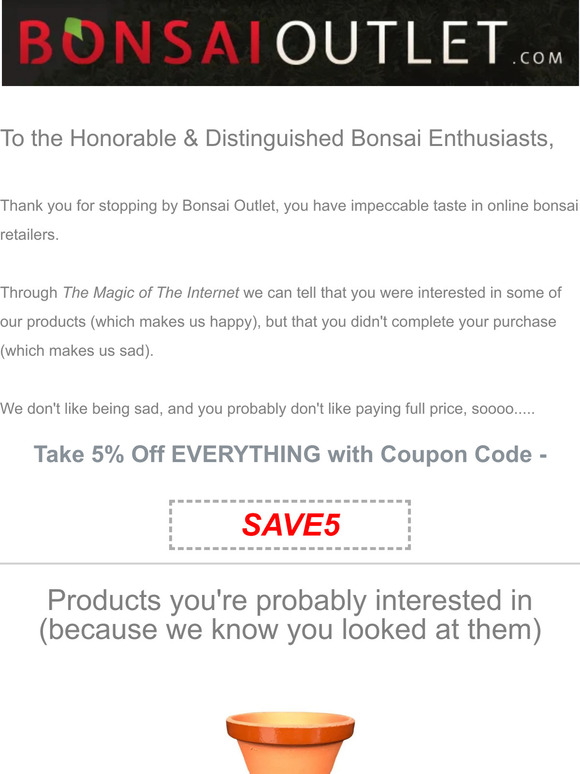 Hello, this 5% Off isn't going to save itself...