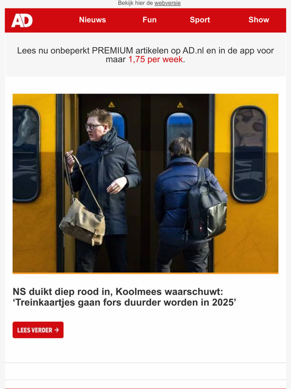 AD Webwinkel, Volkskrant, Trouw, Parool & Reg: NS Duikt Diep Rood In ...