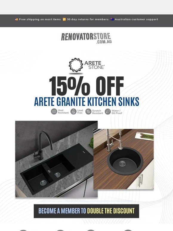 Kitchen Refresh: Arete Granite Sinks on Sale (Members Save More!)