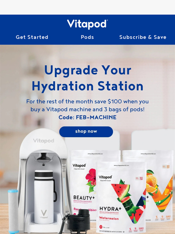 Vitapod: Save $100 when you upgrade your Hydration Station | Milled