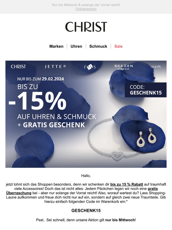 🛍️ Shopping-Freude: Bis zu -15 % + GRATIS Geschenk