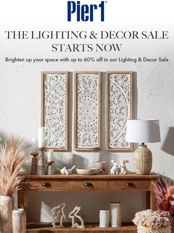 Save Up to 60% 💡 The Lighting & Decor Sale Starts Now!