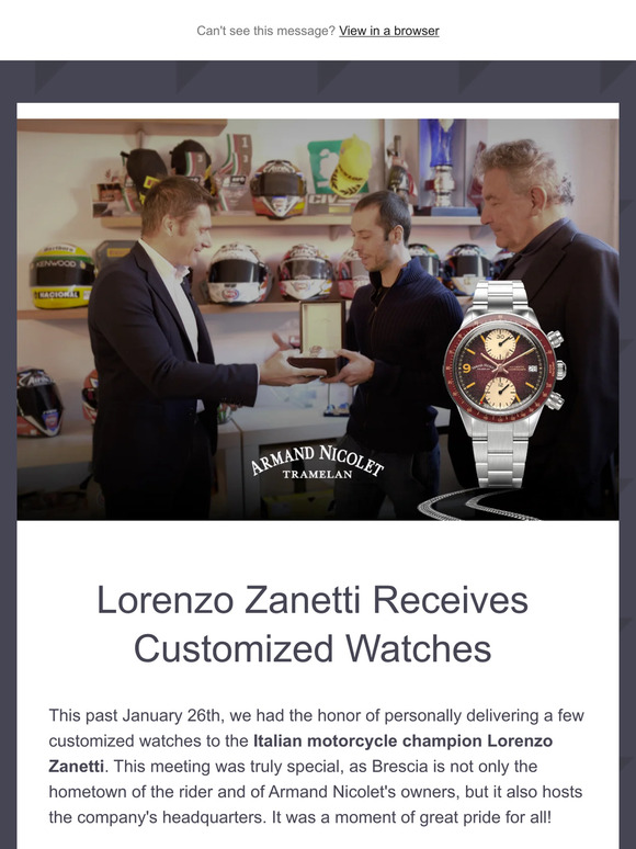 Lorenzo Zanetti receives customized watches