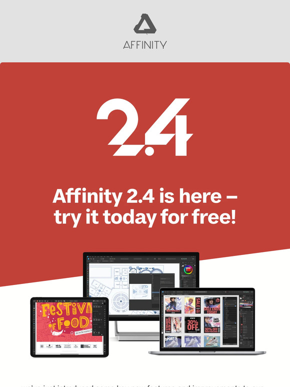 Affinity 2.4: try for free today! 🎉