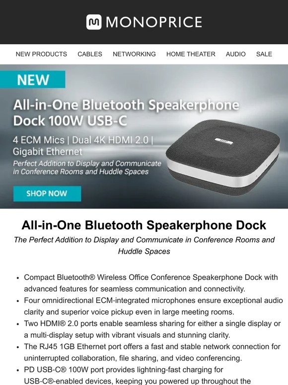 NEW ARRIVALS | All-in-One Bluetooth Speakerphone Dock