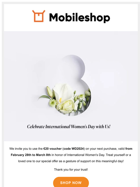 Secure Your €20 Voucher for International Women's Day