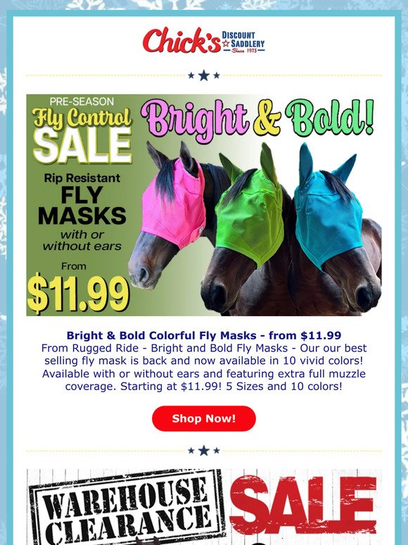 Bright Bold Colorful Fly Masks $11.99 🌈