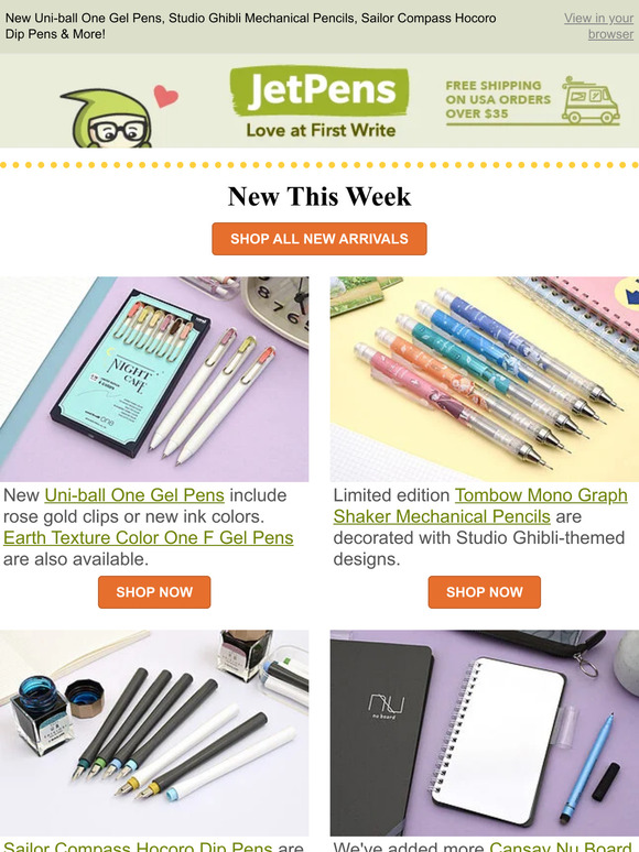JetPens New Uniball One Gel Pens, Studio Ghibli Mechanical Pencils