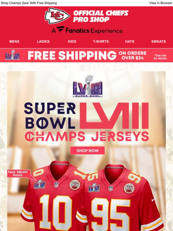 Kansas City Chiefs Official Jerseys Of Your Super Bowl LVIII Champs