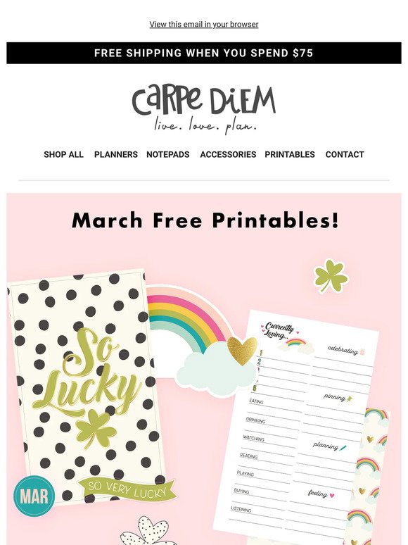Carpe Diem Planners: Get your March printable freebie! ☘️ | Milled