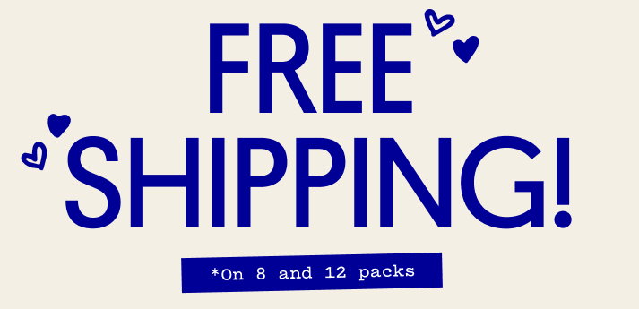 FREE SHIPPING on 8 and 12 packs