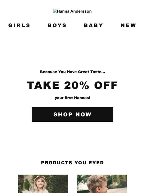 Hanna Andersson Email Newsletters Shop Sales, Discounts, and Coupon Codes