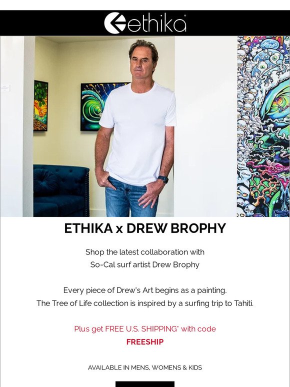 New Drew Brophy Collaboration + Free Shipping
