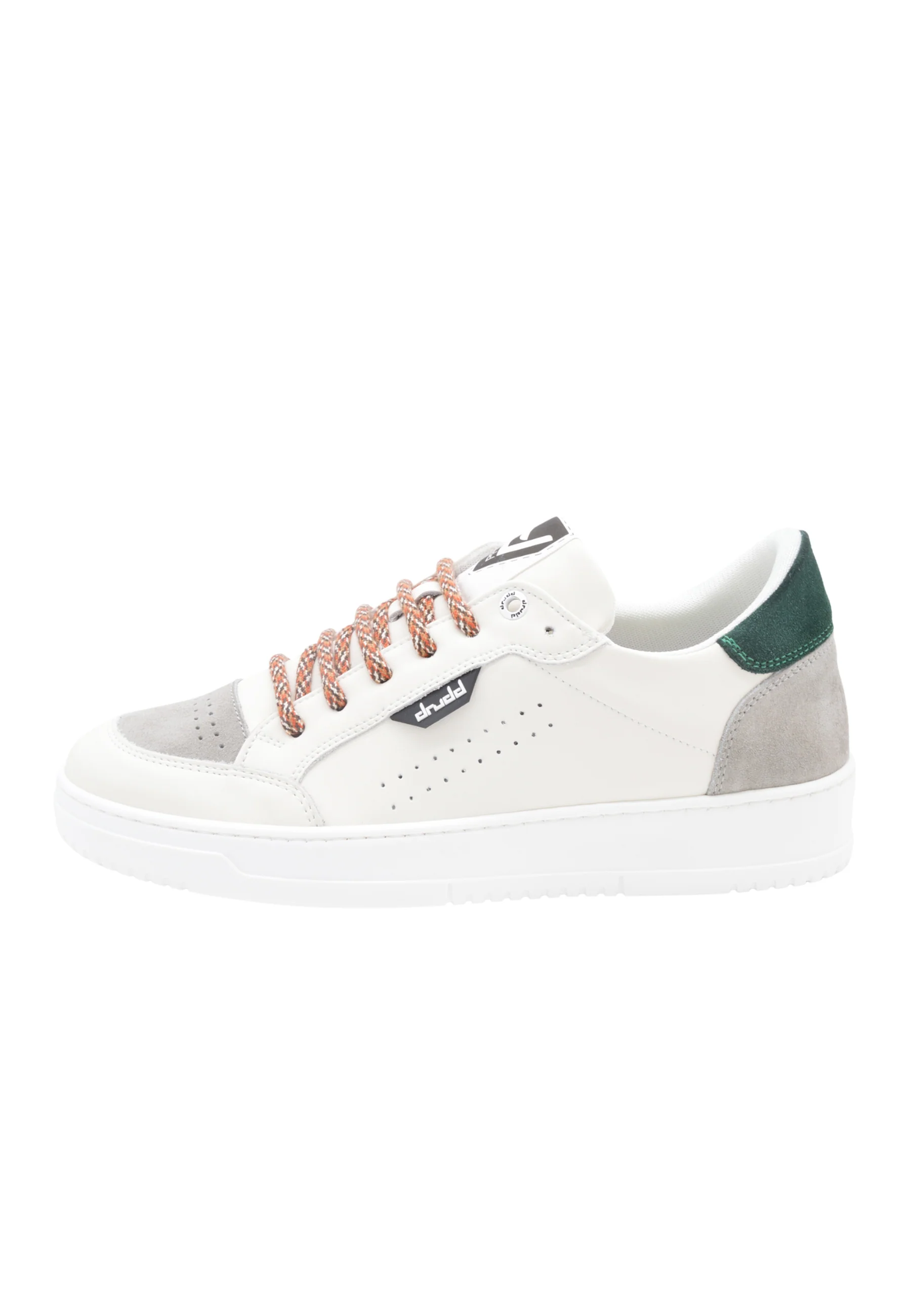 Image of Sneakers Pelle Bianca e Verde - D-310