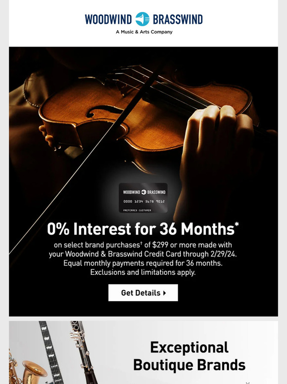 Get the instrument you want, pay over time