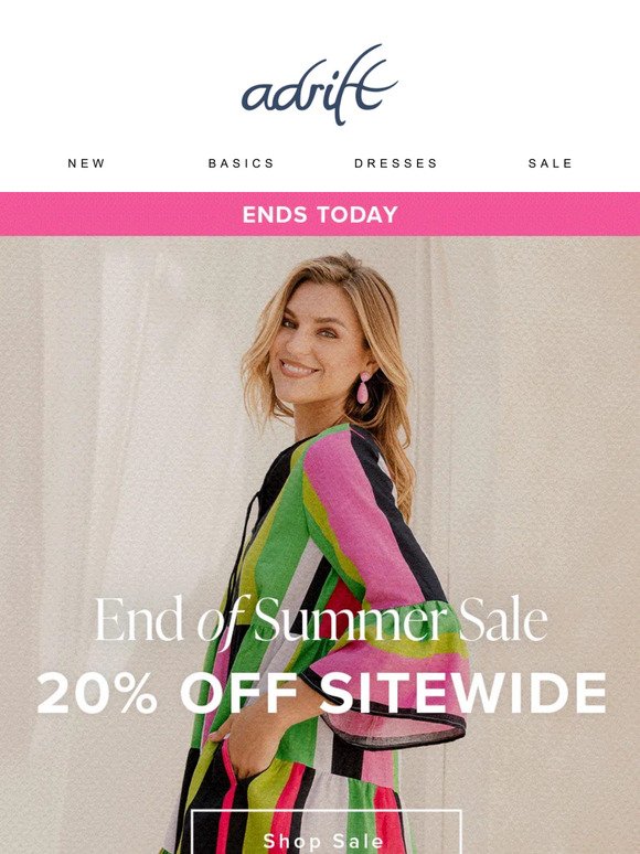 LAST CHANCE! Shop 20% Off Sitewide 💗