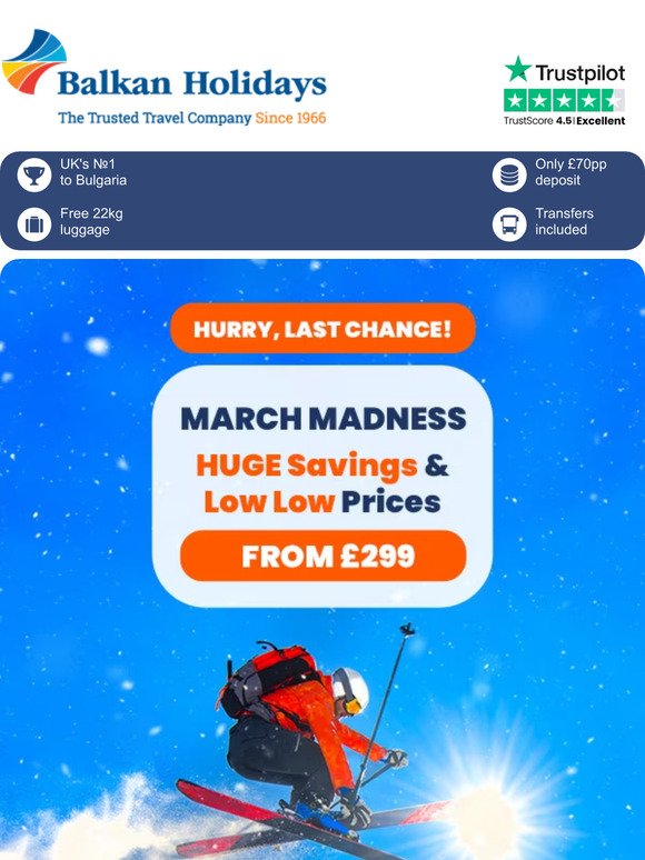 March Madness Prices & Huge Savings  ❄️