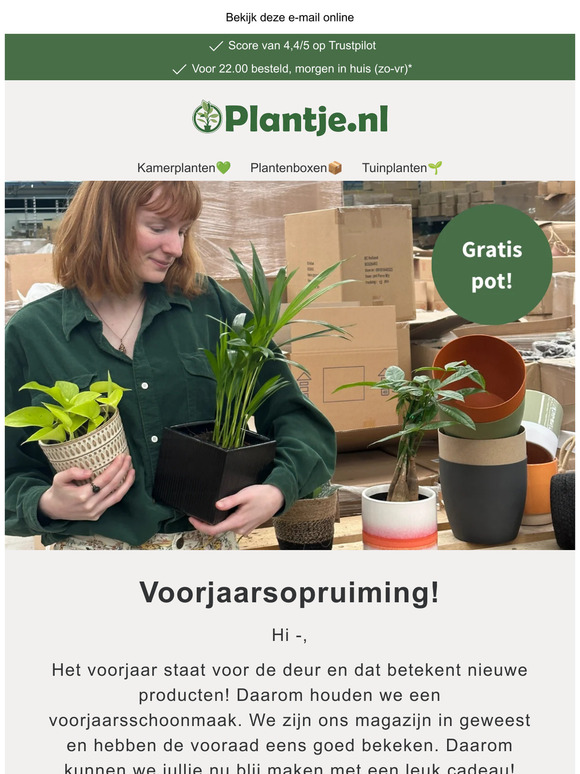 Gratis plantenpot bij je kamerplant 🪴