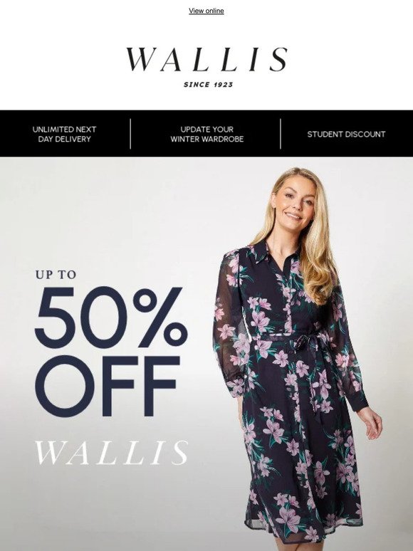 New season styles at up to 50% off