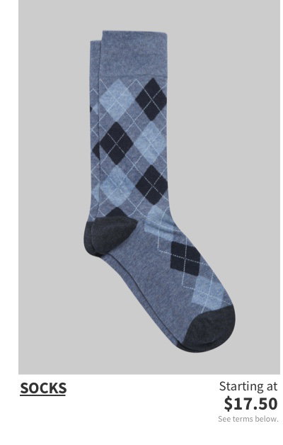 Socks Starting at $17.50 See terms below.