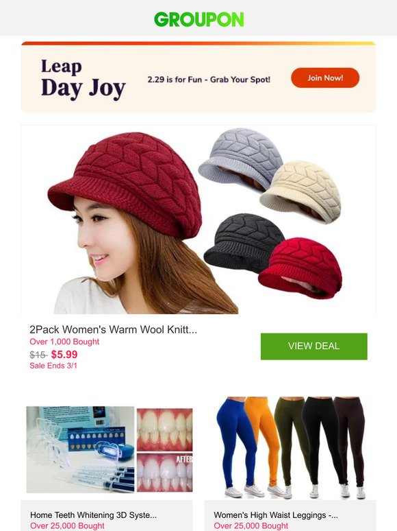 2Pack Women's Warm Wool Knitted Slouchy Winter Beanie Hat with Visor and More