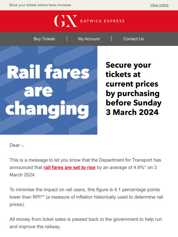 Rail fares are changing