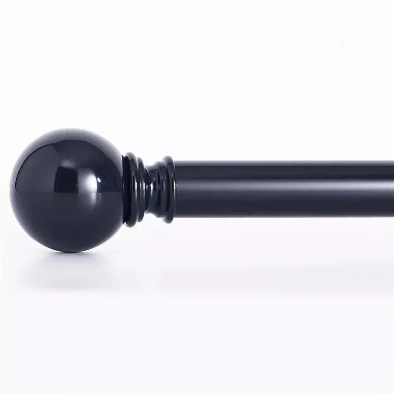 Black Adjustable Extra-long Modern Ball Final Design Decorative Outdoor & Indoor Curtain Rod