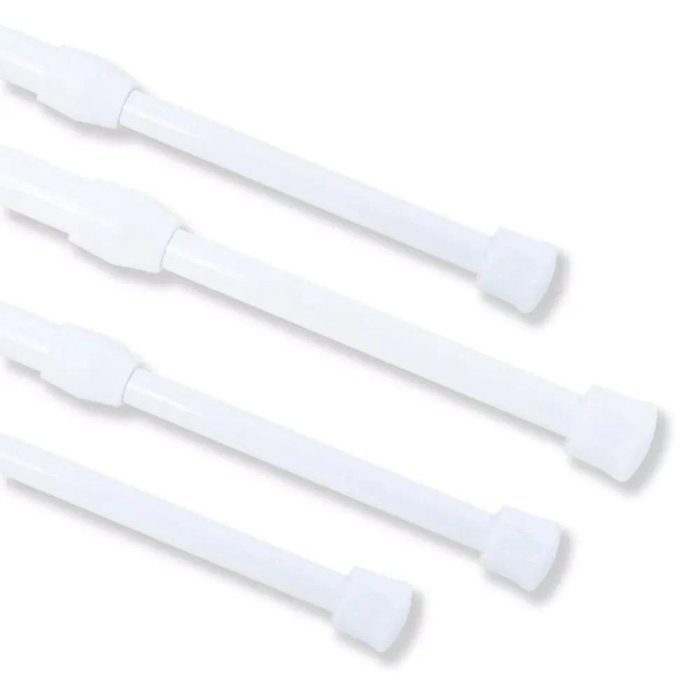 4 Pcs Adjustable Custom Bars Spring Tension Outdoor Curtain Rods Shower Closet Rod for French Door