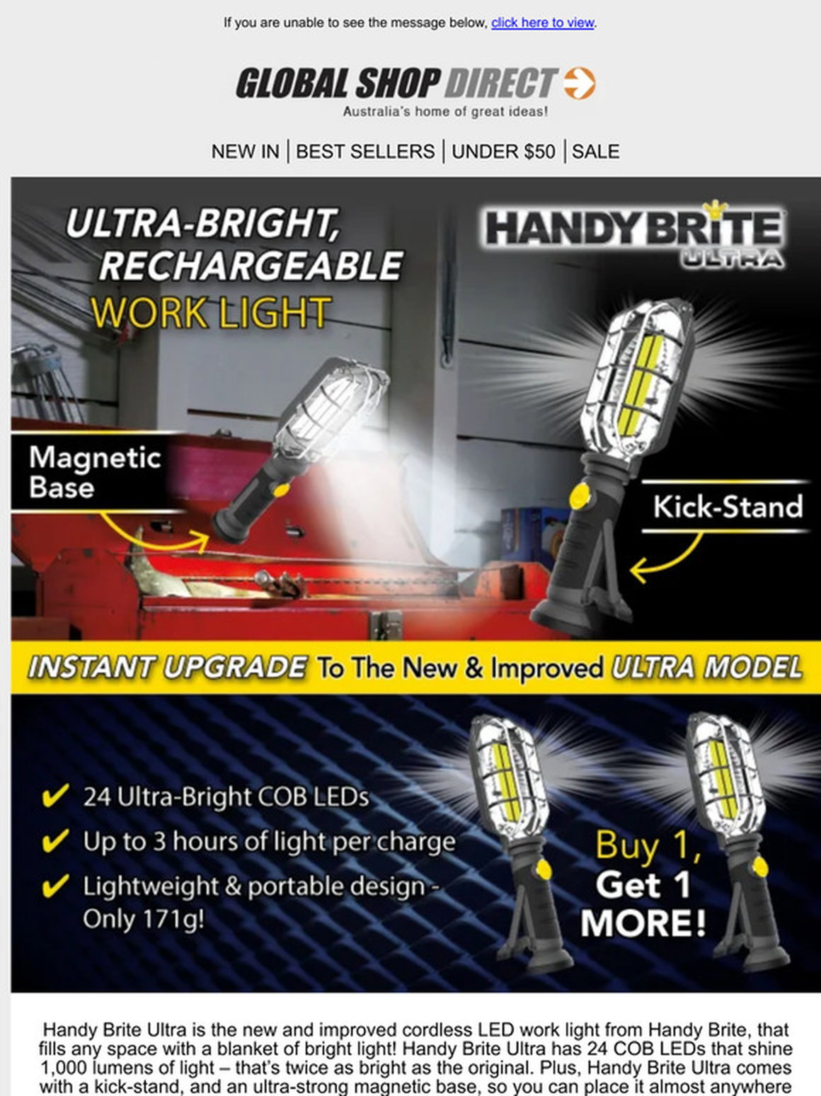 New In: Handy Brite Ultra - Ultra-Bright, Portable Work Light