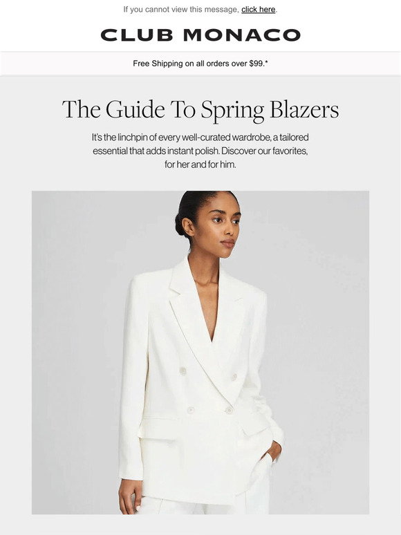 Club Monaco Email Newsletters: Shop Sales, Discounts, and Coupon Codes