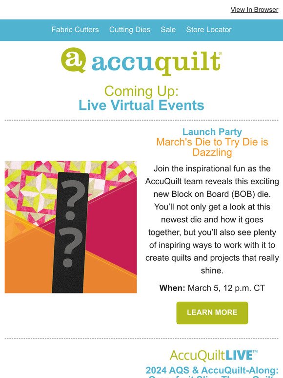 Don't Miss Our Upcoming Live Quilting Events! ���